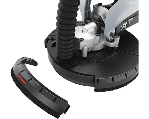 Detailansicht eines Menzer Trockenbauschleifers mit Bürstenkranz