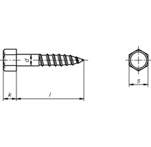Eternitschraube Sechskant (ähnlich DIN 571) 7x70 mm feuerverzinkt, 100 Stück-thumb-1