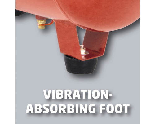 Vue détaillée d''un pied de compresseur avec amortissement des vibrations