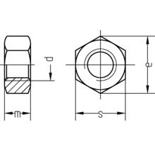 Écrou hexagonal filetage 1/4" (simil. DIN 934) acier inoxydable A2, 25 unités-thumb-1