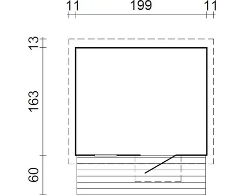 Dessin technique avec dimensions pour une cabane de jardin