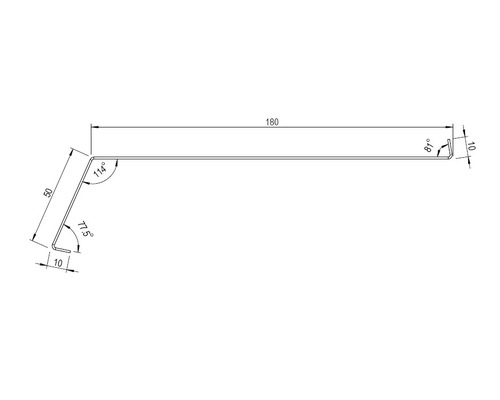 Technische Zeichnung eines Kantprofils mit Maßangaben
