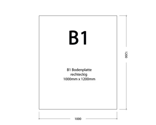 Plaque de sol B1 rectangulaire mesurant 1000 mm sur 1200 mm