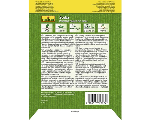 Sachet de graines de haricots nains Scuba de la marque FloraSelf