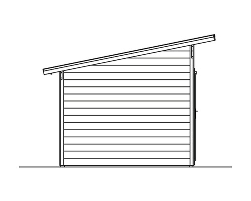 Abbildung eines Gartenhauses mit Pultdach