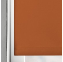 Orangefarbenes Rollo am Fenster