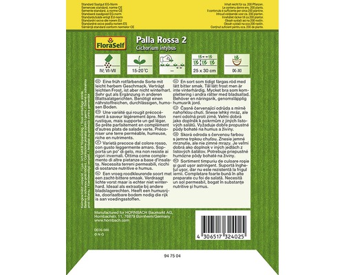 Sachet de graines de chicorée FloraSelf Palla Rossa 2