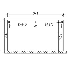 Carport simple SKAN HOLZ Vogtland avec ancrages pour poteaux 300x541 cm noyer