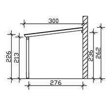 Carport simple SKAN HOLZ Vogtland avec ancrages pour poteaux 300x541 cm blanc