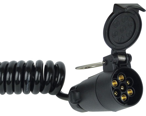 Spiralkabel mit 7-poligem Stecker für Anhänger