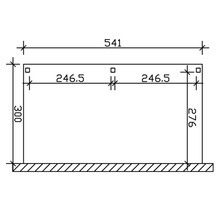 Carport simple SKAN HOLZ Vogtland avec ancrages pour poteaux 300x541 cm blanc