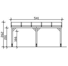 Carport simple SKAN HOLZ Vogtland avec ancrages pour poteaux 300x541 cm blanc
