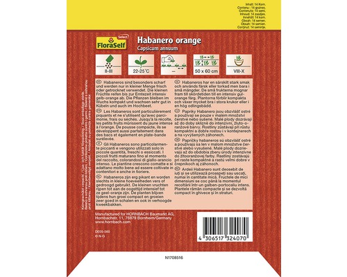 FloraSelf Habanero Orange Samenpackung