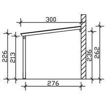 Carport simple SKAN HOLZ Vogtland avec ancrages pour poteaux 300x541 cm gris ardoise