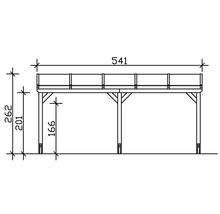 Carport simple SKAN HOLZ Vogtland avec ancrages pour poteaux 300x541 cm gris ardoise