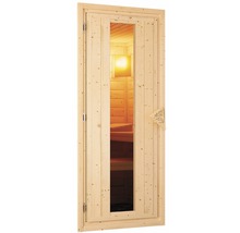 Sauna modulaire Karibu Norina sans poêle et couronne avec porte en bois et verre à isolation thermique-thumb-6