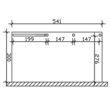 Dessin technique d''une étagère avec indications de dimensions en millimètres