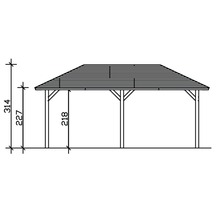 Carport simple SKAN HOLZ Taunus avec ancrages pour poteaux 374x656 cm naturel