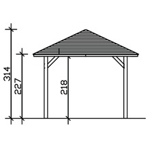 Carport simple SKAN HOLZ Taunus avec ancrages pour poteaux 374x656 cm naturel