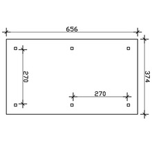 Carport simple SKAN HOLZ Taunus avec ancrages pour poteaux 374x656 cm naturel