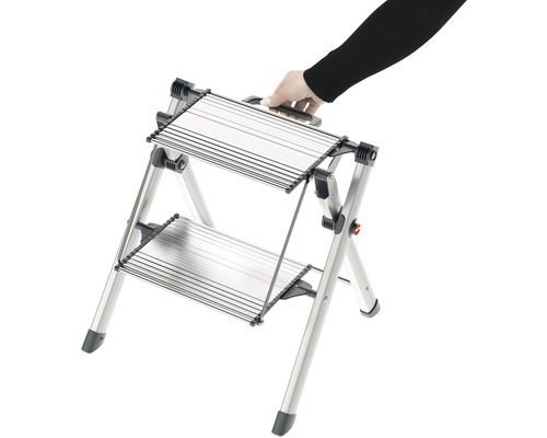 Zweistufige Aluminiumleiter mit Haltegriff