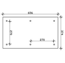 Carport simple SKAN HOLZ Taunus avec ancrages pour poteaux 374x656 cm noyer