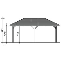 Carport simple SKAN HOLZ Taunus avec ancrages pour poteaux 374x656 cm blanc