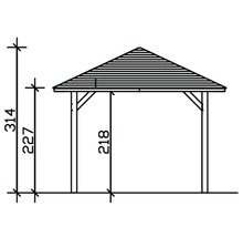 Carport simple SKAN HOLZ Taunus avec ancrages pour poteaux 374x656 cm blanc