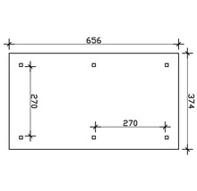 Carport simple SKAN HOLZ Taunus avec ancrages pour poteaux 374x656 cm blanc
