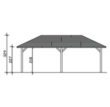Carport simple SKAN HOLZ Taunus avec ancrages pour poteaux 439x786 cm naturel