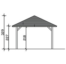 Carport simple SKAN HOLZ Taunus avec ancrages pour poteaux 439x786 cm naturel