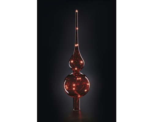 LED Baumspitze Weihnachtsbaumspitze Krinner Lumix Tree Topper rot batteriebetrieben 15 LEDs Lichtfarbe warmweiß inkl. Timerfunktion und Batterie