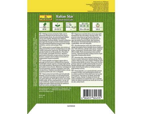 FloraSelf Italian Star sachet de graines de basilic