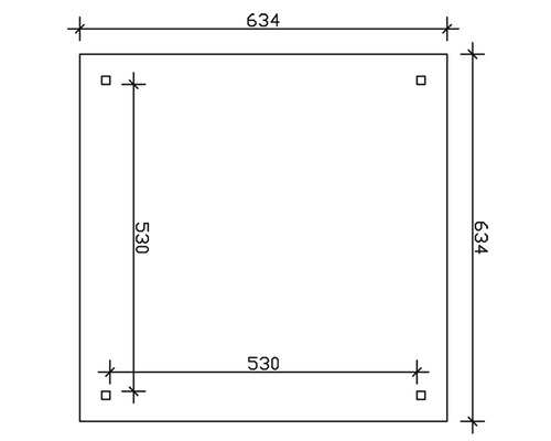 Dessin technique avec cotes 634 et 530