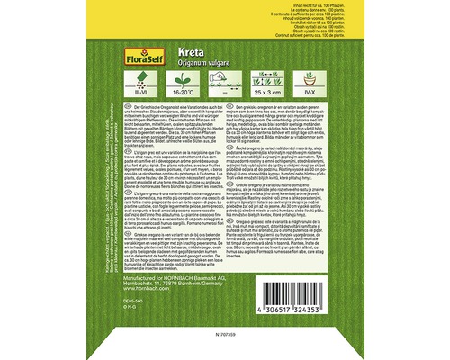 FloraSelf Kreta Origan semences, informations sur la culture, l''entretien et la récolte