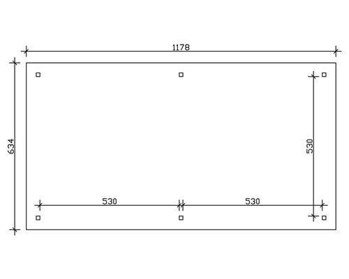 Technische Zeichnung mit Maßangaben