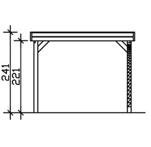 Carport simple SKAN HOLZ Friesland avec une arche et ancrages pour poteaux 314x555 cm noyer