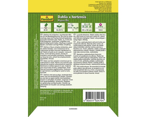 FloraSelf Dahlia x Hortensis Mignon Mix sachet de graines