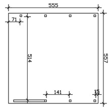 Carport double SKAN HOLZ Friesland avec une arche et ancrages pour poteaux 557x555 cm imprégnés