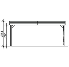 Carport double SKAN HOLZ Friesland avec une arche et ancrages pour poteaux 557x555 cm imprégnés