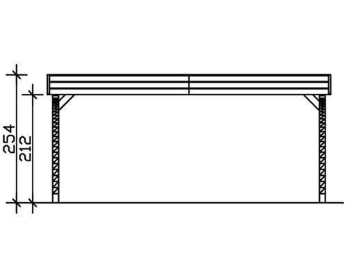 Schéma technique d''un carport avec dimensions