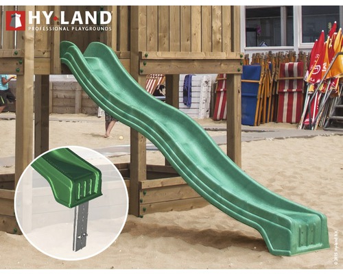 Grüne Kinderrutsche aus Kunststoff für Spielplatz