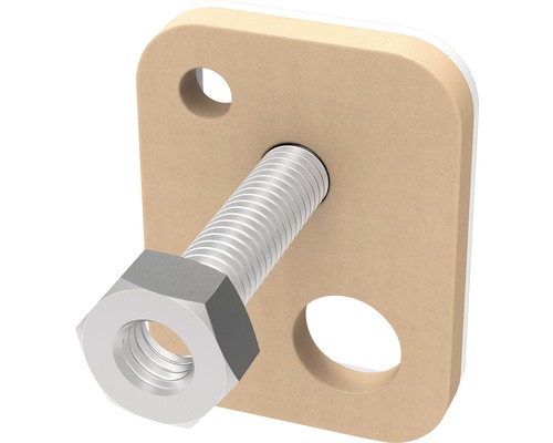 Plaque de fixation avec vis et écrou