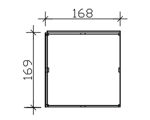 Technische Zeichnung mit Maßangaben 168 und 169