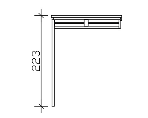 Technische Zeichnung eines Schranks mit Maßangabe 223