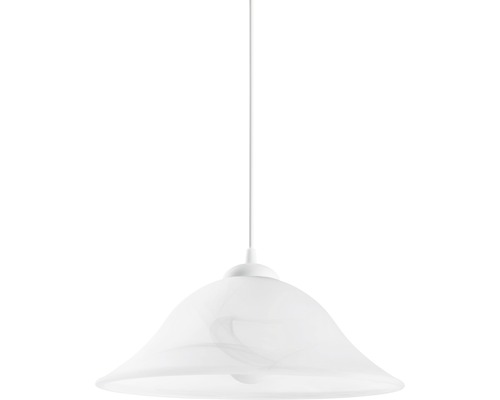 Lampe suspendue blanche avec abat-jour en verre