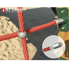 Gros plan d''un filet d''aire de jeux avec corde, nœud et fixation