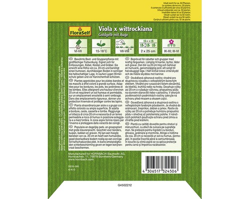 Emballage Viola avec œil, adapté aux plates-bandes, bordures et tombes