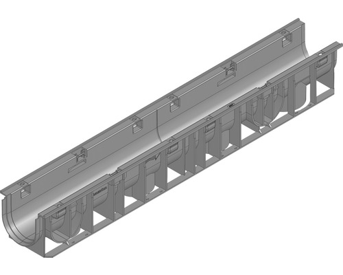 Partie inférieure de caniveau Hauraton Recyfix Standard 100 type 01 en PP 1000 x 150 x 134 mm