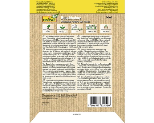 Buschbohne Saatgutpackung